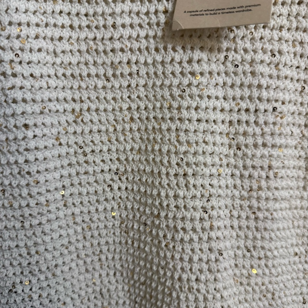 Mango White Textured Sleeveless Top Size M New with tags - Picture 3 of 8